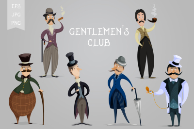 Gentlemen's club.Cartoon characters