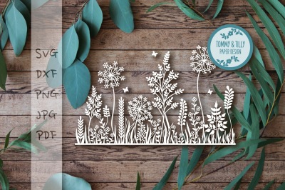 Meadow Cutting File SVG DXF PNG PDF JPG