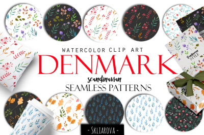 "Denmark". Scandinavian floral patterns.
