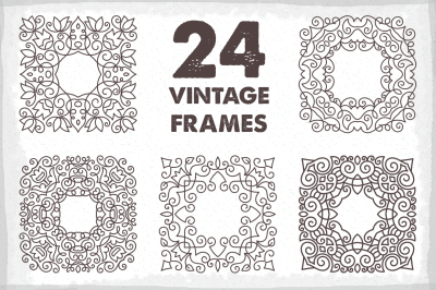 24 Vintage Vector Frames Collection
