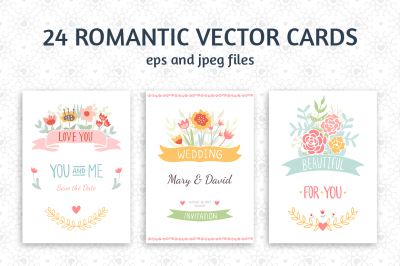 24 Romantic & Wedding Cards Template