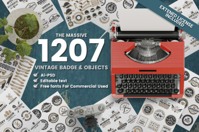 1207 Vintage Badge & Objects