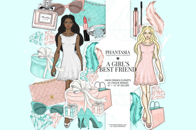 Fashion Girl Watercolor Clipart