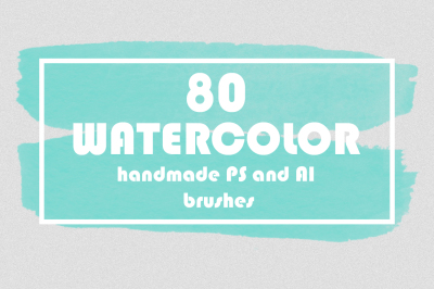80 watercolor PS and AI brushes