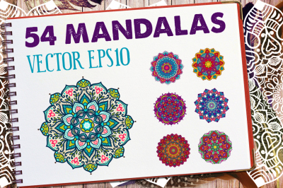 54 Vector Mandalas - Big Collection