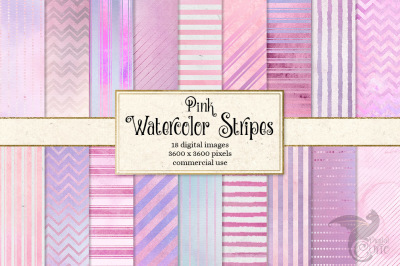 Pink Watercolor Stripes