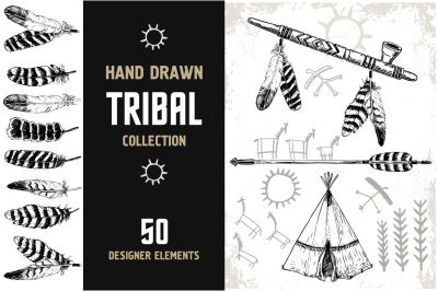 Tribal graphics. Hand Drawn design.