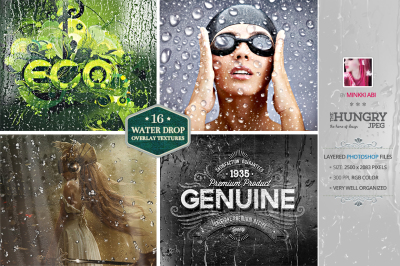 16 Water Drop Grunge Overlay Textures