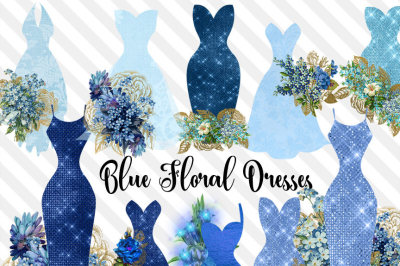 Blue Floral Dresses