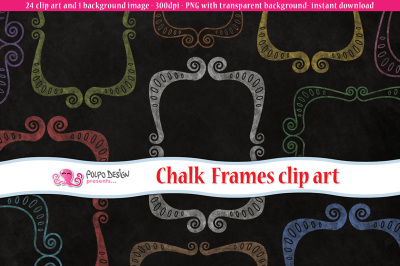 Colorful Chalkboard Frames clip art