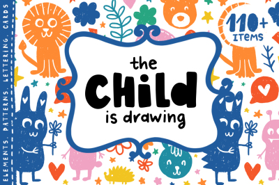 The Child is Drawing - Kids Clipart