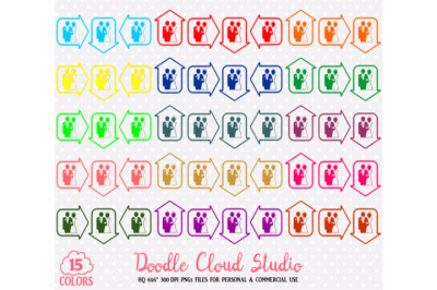 60 Colorful Wedding  Arrows Sign Clipart PNG Bride and Groom icons