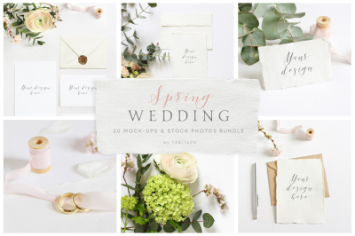 Spring Wedding mockups  & stock photo bundle