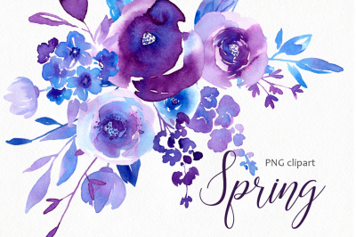 Spring Ultraviolet & Blue Flowers Collection