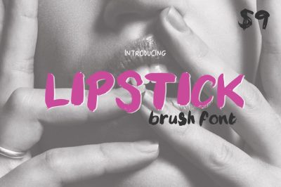 Lipstick Brush Font (Brush Fonts, Textured Fonts, Rough Fonts)
