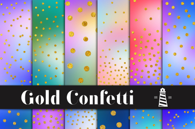 Colorful & Gold Foil Confetti Papers
