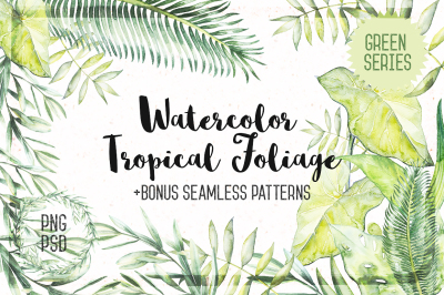 Watercolor Tropical Foliage