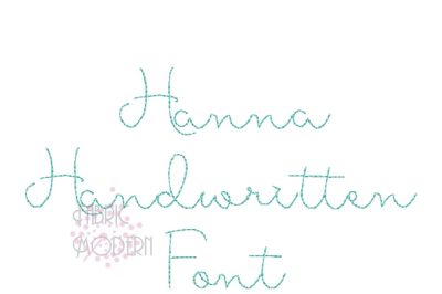 3/4 inch Hanna Handwriting Handstitch Script machine embroidery font