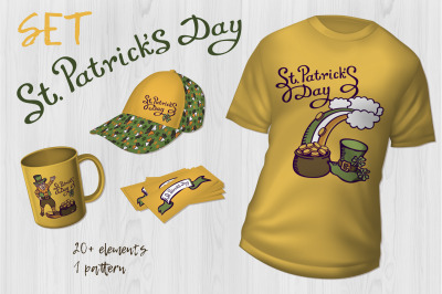 St. Patrick&#039;s day isolated set