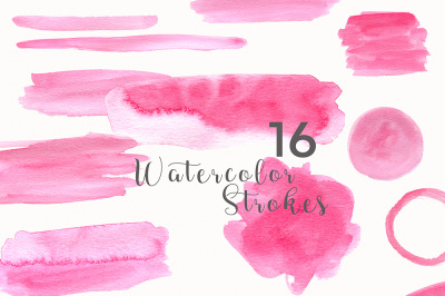 48 watercolor PINK,BLUE,GOLD strokes