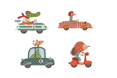 Driving Animals illustration Pack