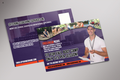 Fitness Post Card Template