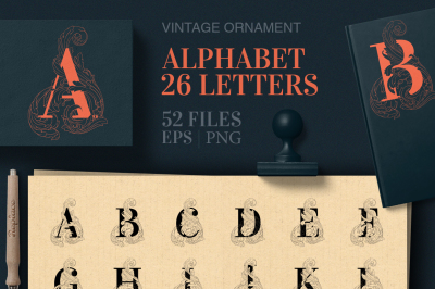 Vintage Ornament Alphabet Monogram