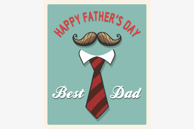 Happy Fathers Day Retro Poster