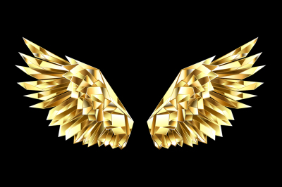 Gold Polygonal Wings