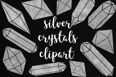 Silver Crystals Clipart