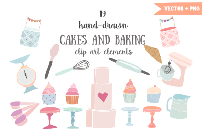 Cakes and baking clip art