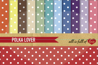 Multicolored Polka Dots Digital Paper Pack