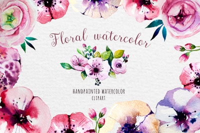 Floral watercolor set