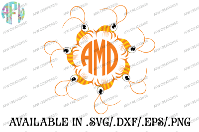 Shrimp Monogram - SVG, DXF, EPS Cut File
