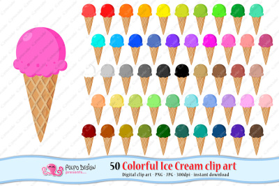 Colorful Ice Cream clipart