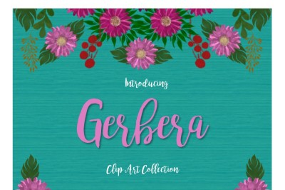 Floral clip art collection - Gerbera