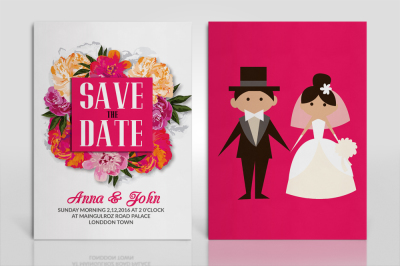 Double Sided Wedding Invitation