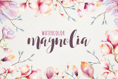 Watercolor magnolia