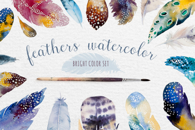 Watercolor feather DIY. BOHO style