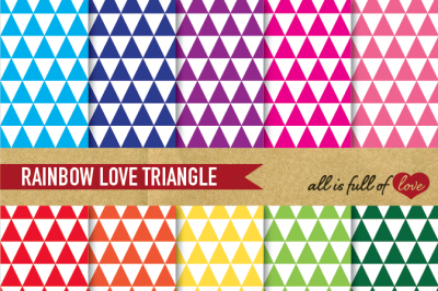 Rainbow Paper Pack Triangles Backgrounds