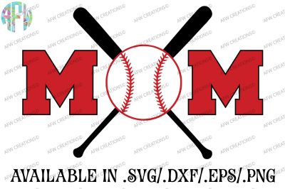 Baseball Softball Mom - SVG, DXF, EPS Cut File