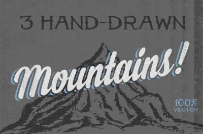 3 Hand-Drawn Mountains