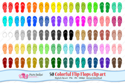 Colorful Flip Flops clipart