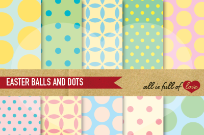 Easter Dots and Spots digital background patterns