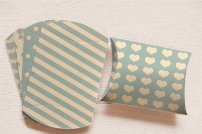 Baby Blue Pillow Box Printable packaging set