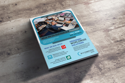 Computer and mobile repairing flyer template