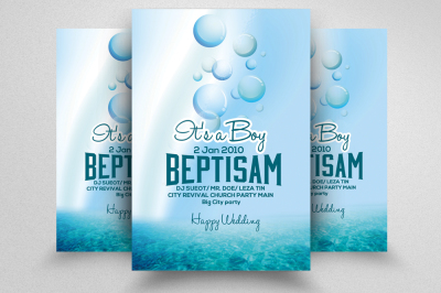 Baby Shower &amp; Baptism Flyer Template