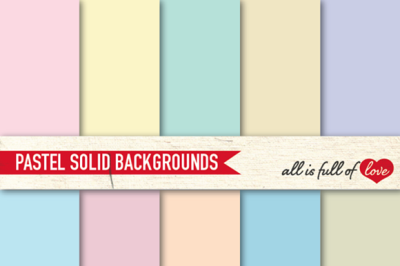 Pastel Solid Backgrounds Digital Paper Pack