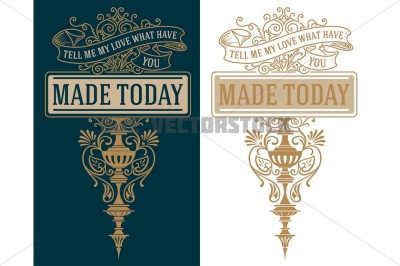 Premium Quality insignia. Baroque ornaments and floral details. Vector