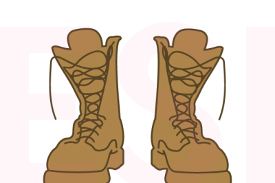 Army Combat Boots - SVG, DXF, EPS